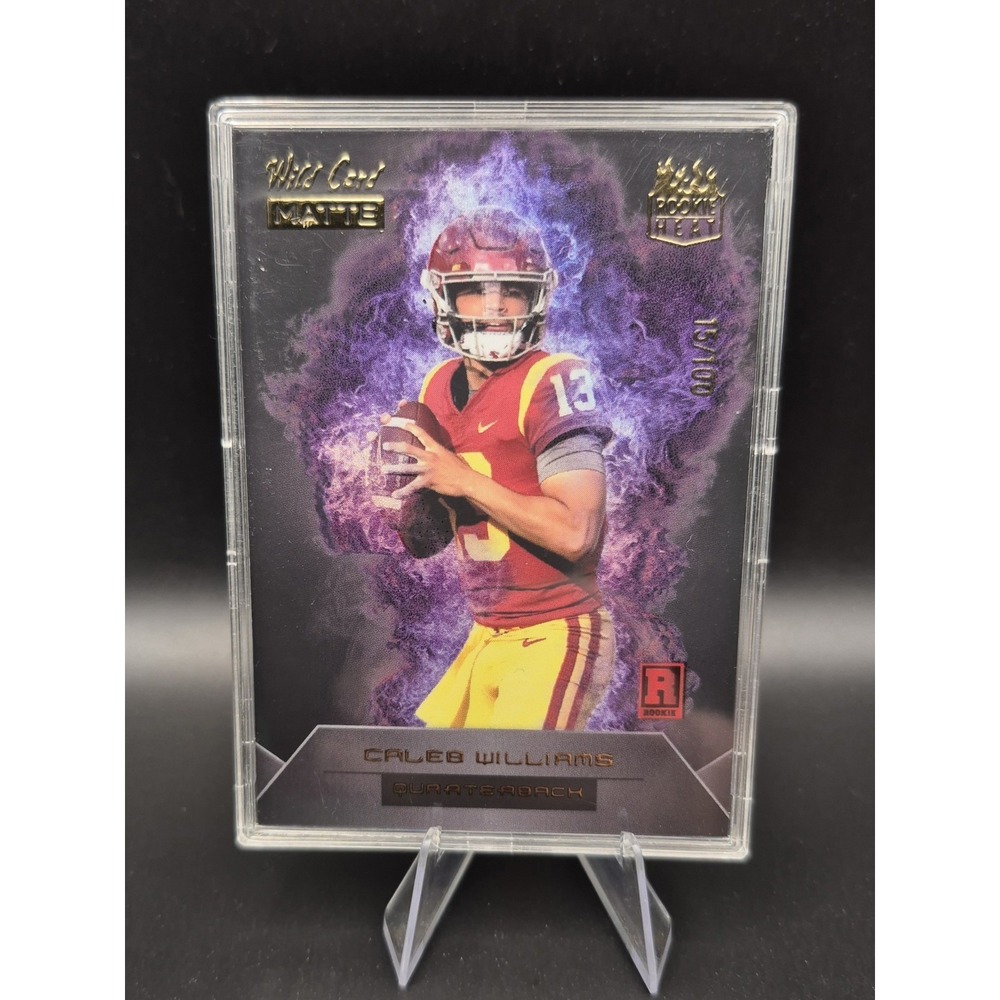 2023 Wild Card Matte Caleb Williams ##RH-CW Rookie Heat Purple Smoke /100